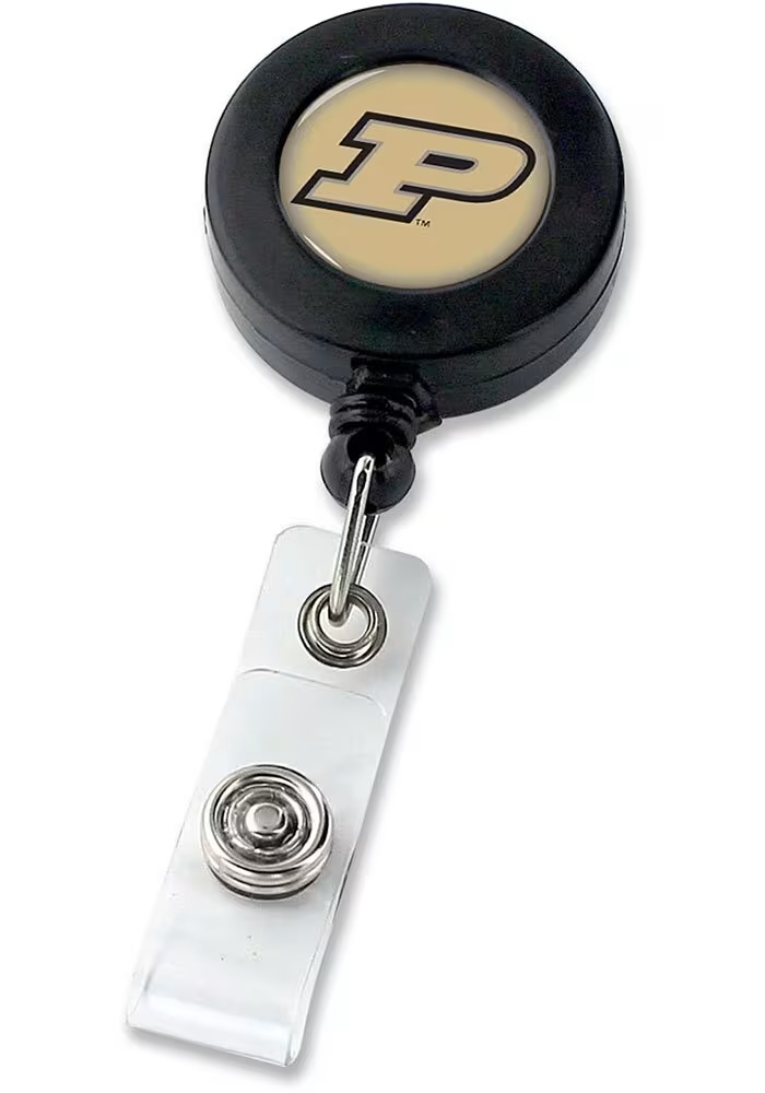 Gold Purdue Boilermakers Retractable Design Badge Holder