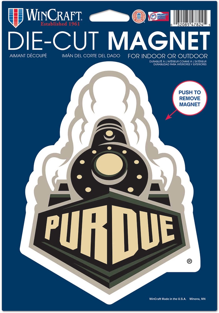Black  Purdue Boilermakers 6.25x9 Die Cut Magnet