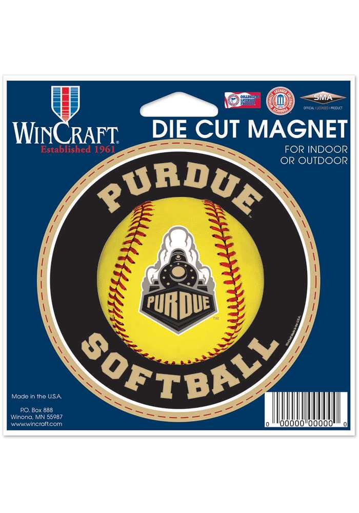 Black  Purdue Boilermakers 4.5x6 Die Cut Magnet
