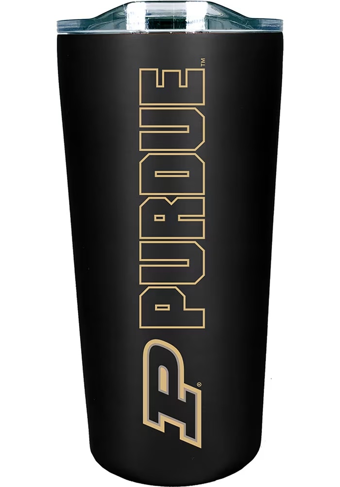 Black Purdue Boilermakers 18 oz Soft Touch Stainless Steel Tumbler