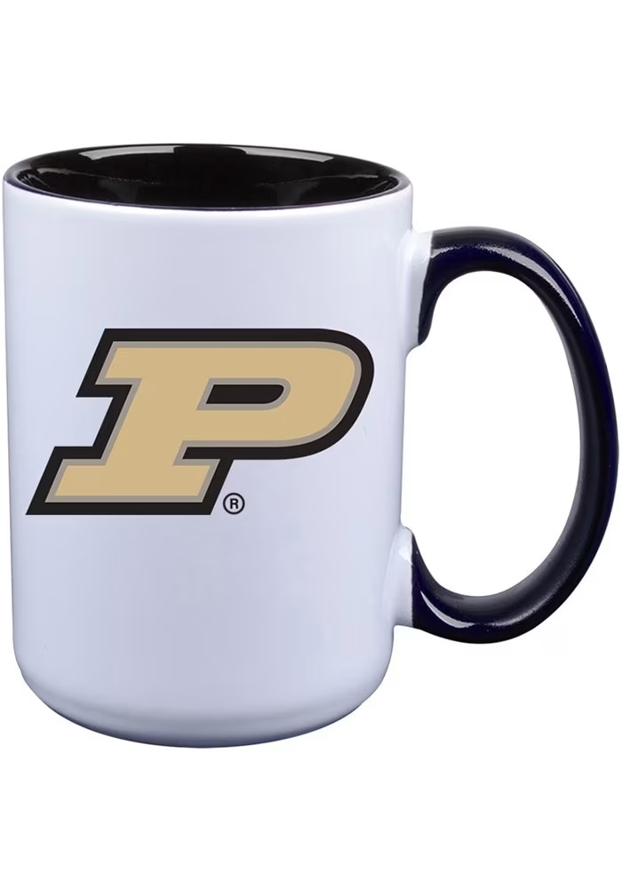 Black Purdue Boilermakers 15oz Inner Color Ceramic Mug