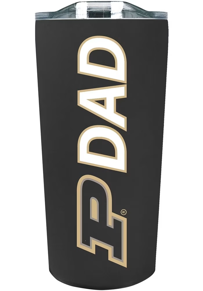 Black Purdue Boilermakers 18oz Dad SS Soft Touch Stainless Steel Tumbler