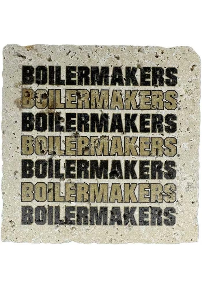 Black Purdue Boilermakers Stacked Coaster