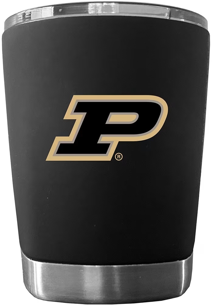 Black Purdue Boilermakers 12oz Low Ball Stainless Steel Tumbler