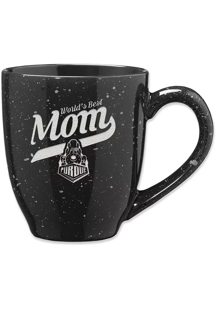Black Purdue Boilermakers 16oz Mom Speckled Ceramic Mug