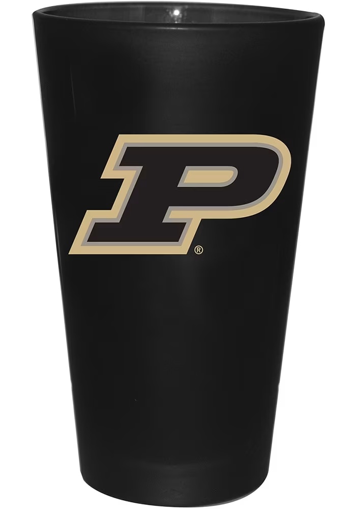 Black Purdue Boilermakers 16 oz Color Frosted Pint Glass