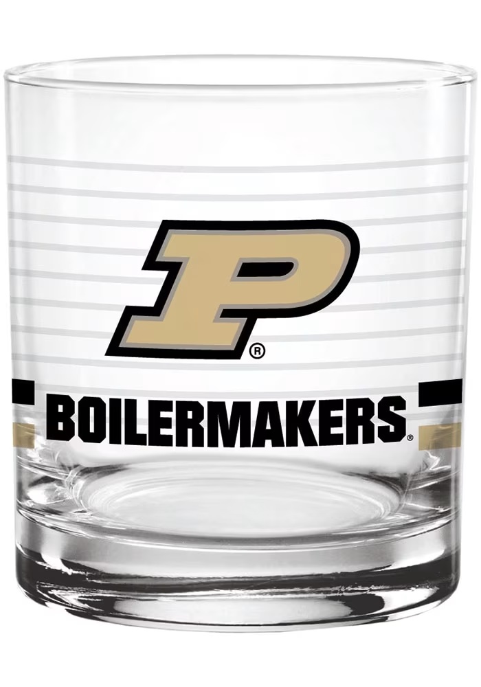 Black Purdue Boilermakers 14oz Ring Rock Glass