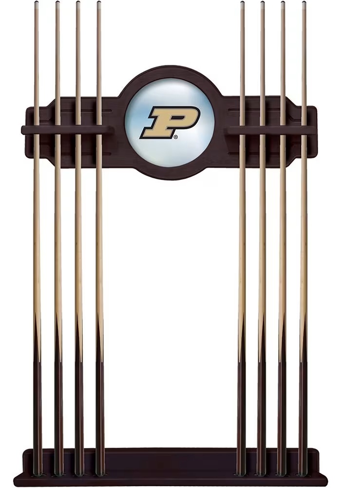 Ash Purdue Boilermakers Solid Wood Cue Rack Pool Table