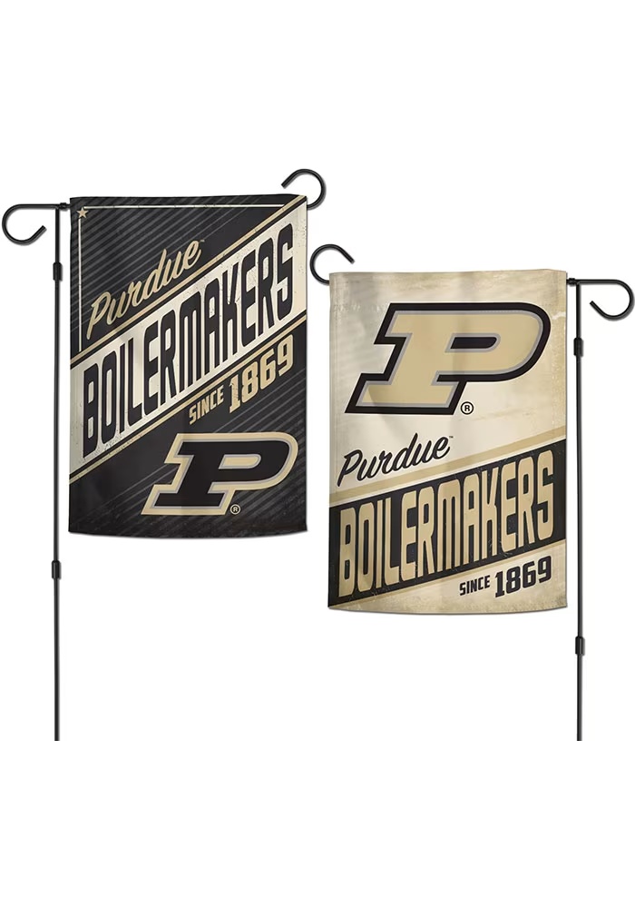 Black Purdue Boilermakers Retro Garden Flag