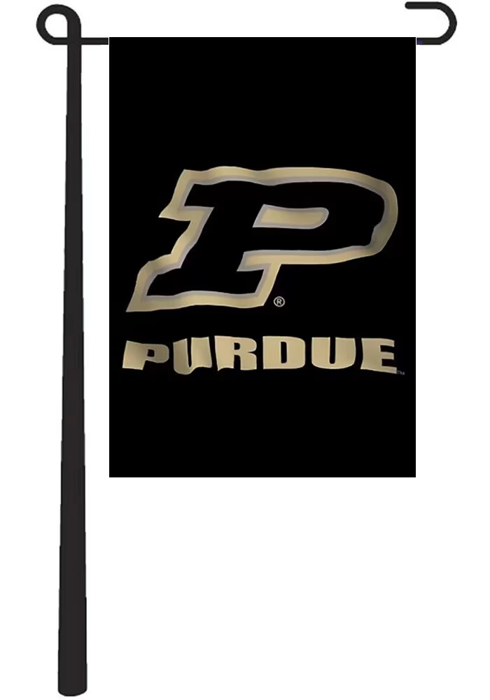 Black Purdue Boilermakers Team Logo Garden Flag