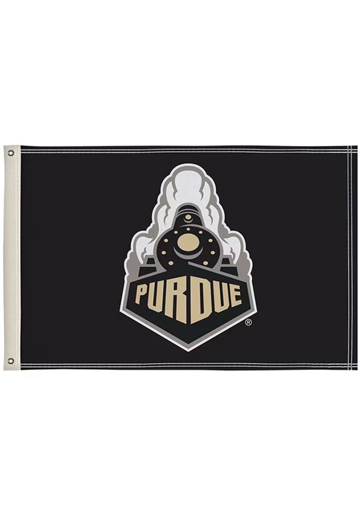 Black Purdue Boilermakers 2x3 Silk Screen Grommet Flag