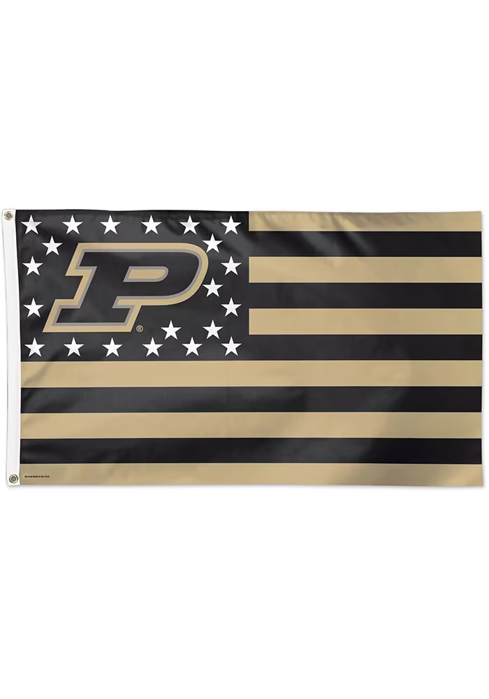 Gold Purdue Boilermakers 3x5 Star Stripes Silk Screen Grommet Flag