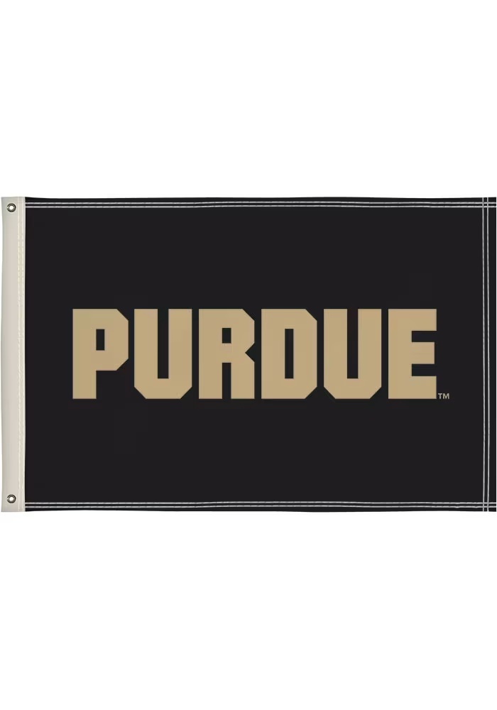 Black Purdue Boilermakers 2x3 Silk Screen Grommet Flag