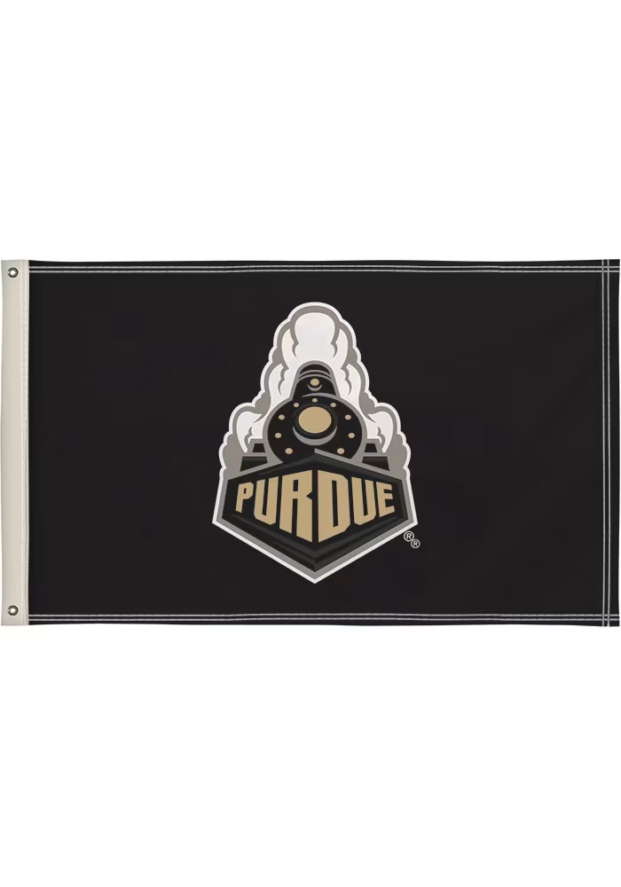 Black Purdue Boilermakers 3x5 Silk Screen Grommet Flag