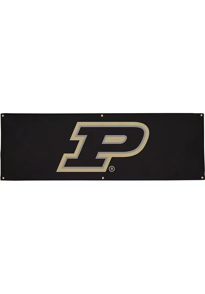 Black Purdue Boilermakers 2x6 Vinyl Banner