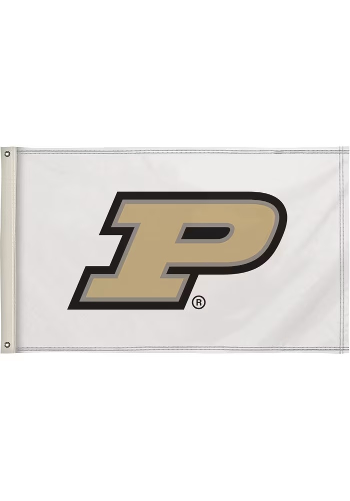 White Purdue Boilermakers 3x5 Silk Screen Grommet Flag