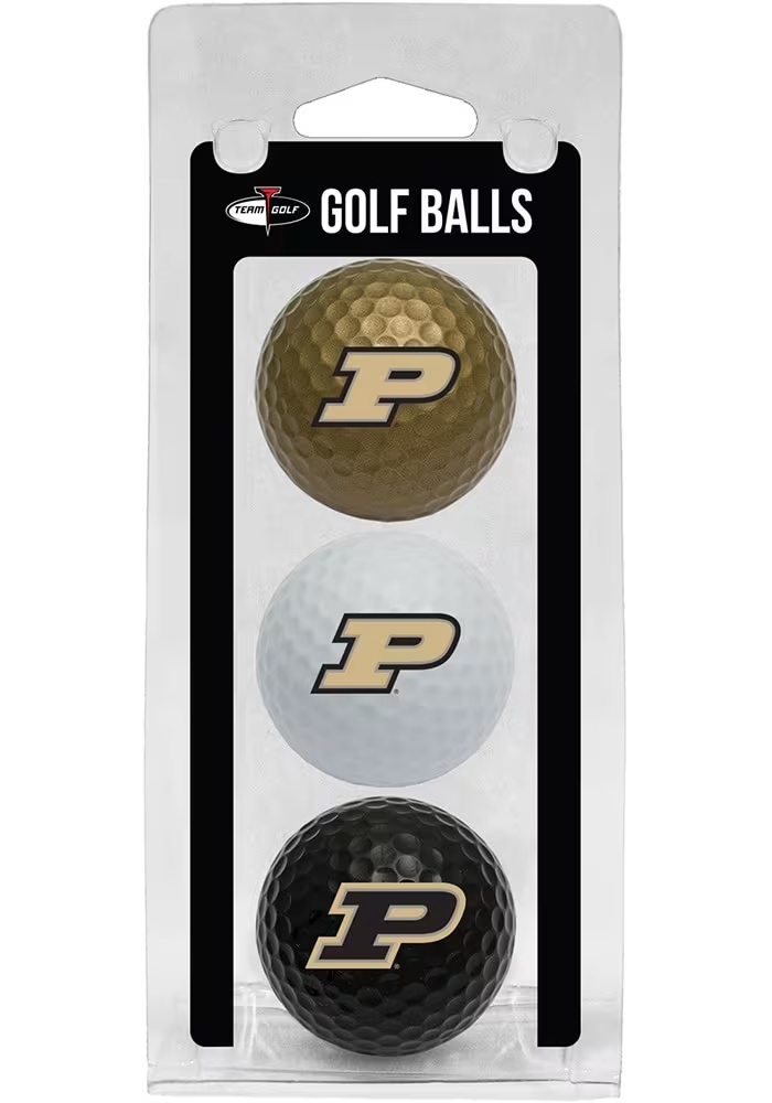 Black Purdue Boilermakers 3 Pack Golf Balls