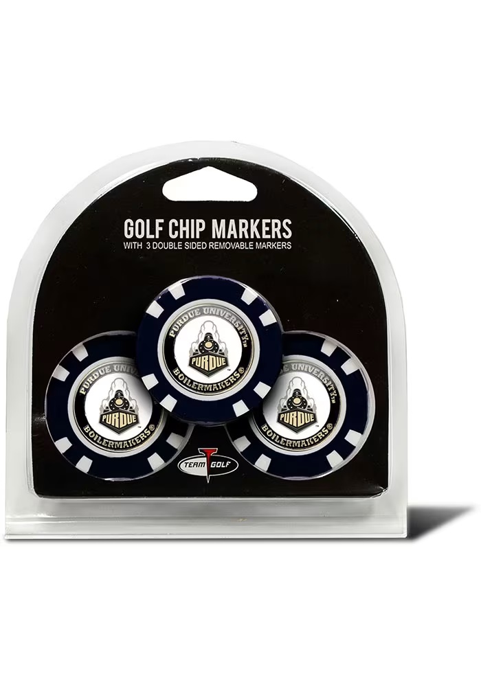 Black Purdue Boilermakers 3 Pack Poker Chip Golf Ball Marker