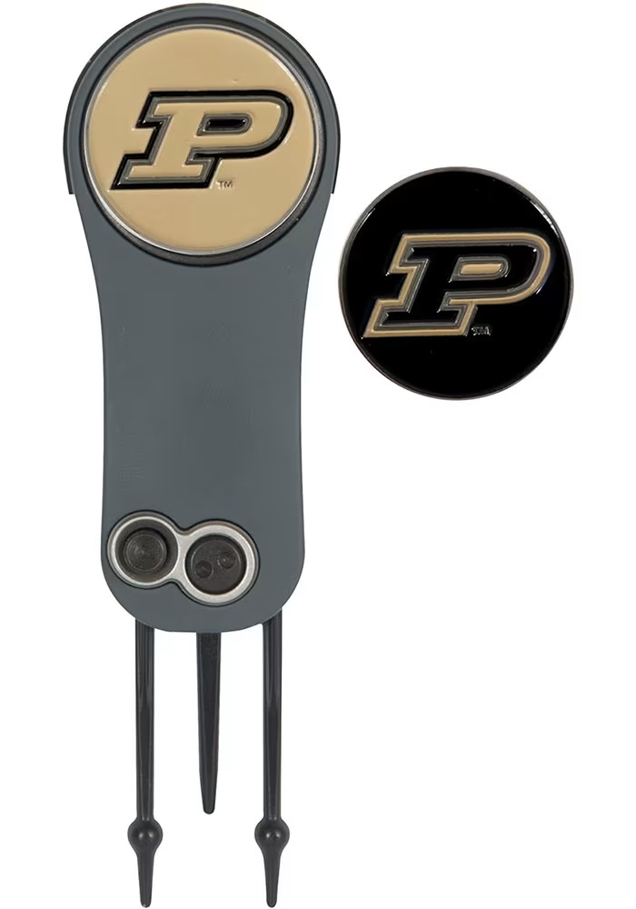 Black Purdue Boilermakers Ball Marker Switchblade Divot Tool