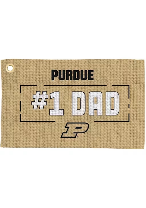 White Purdue Boilermakers #1 Dad Waffle Golf Towel