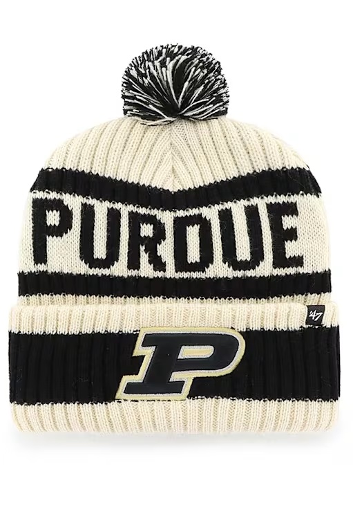 Purdue Boilermakers 47 Bering Cuff Mens Knit Hat - Natural