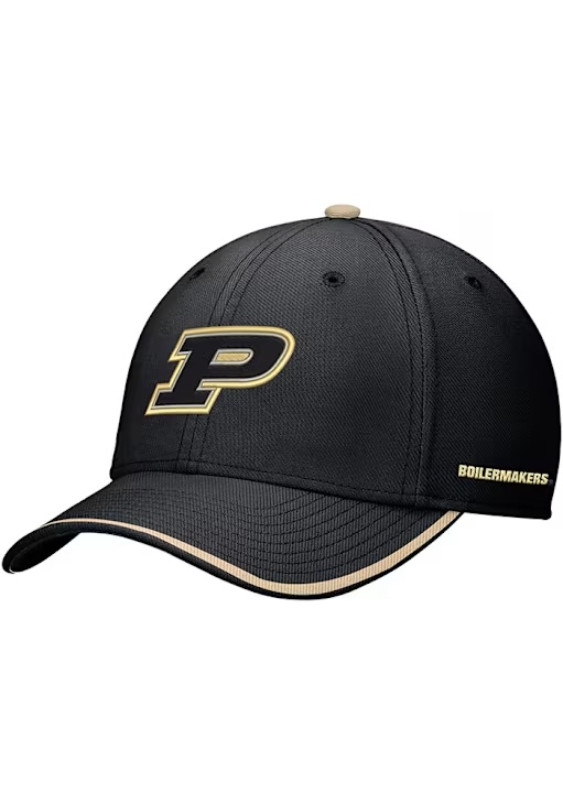 Purdue Boilermakers Nike Structured Swoosh Flex Hat - Black