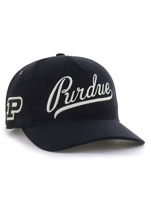 47 Black Purdue Boilermakers Golden Age Cord Hitch Adjustable Hat