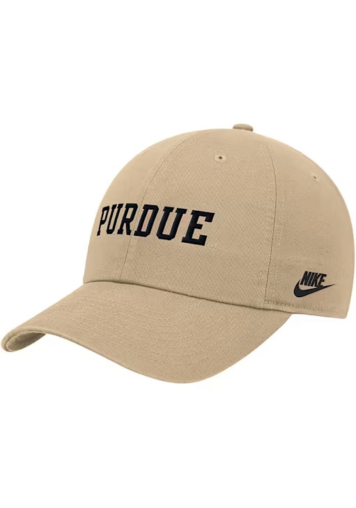 Nike Gold Purdue Boilermakers Club Cap Unstructured ADJ (team wordmark) Adjustable Hat