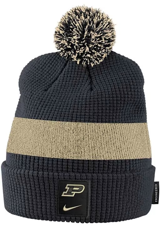 Purdue Boilermakers Nike Sideline Pom Mens Knit Hat - Black