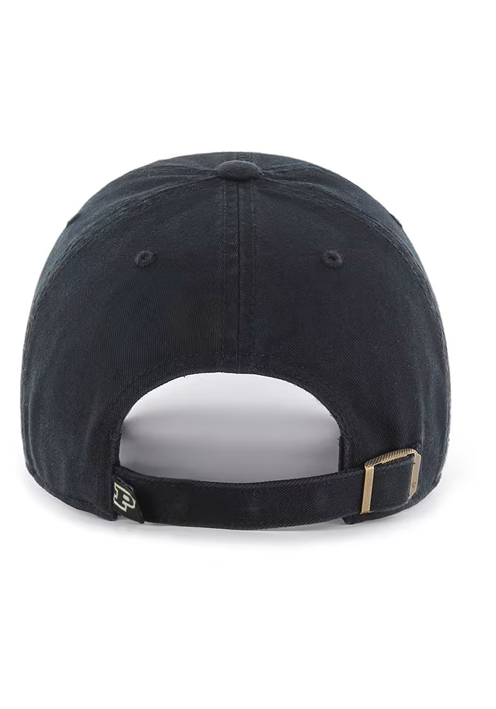 47 Black Purdue Boilermakers Logo Clean Up Adjustable Hat