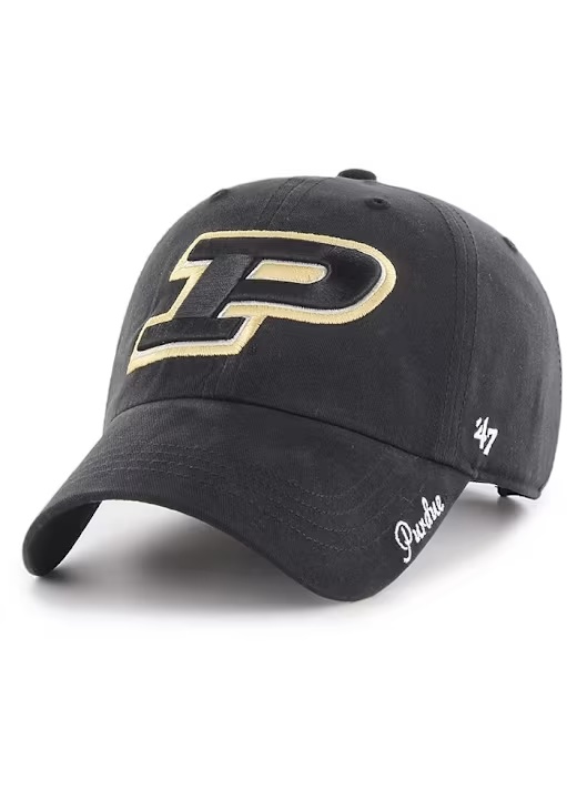 Purdue Boilermakers 47 Miata Clean Up Style Womens Adjustable Hat - Black
