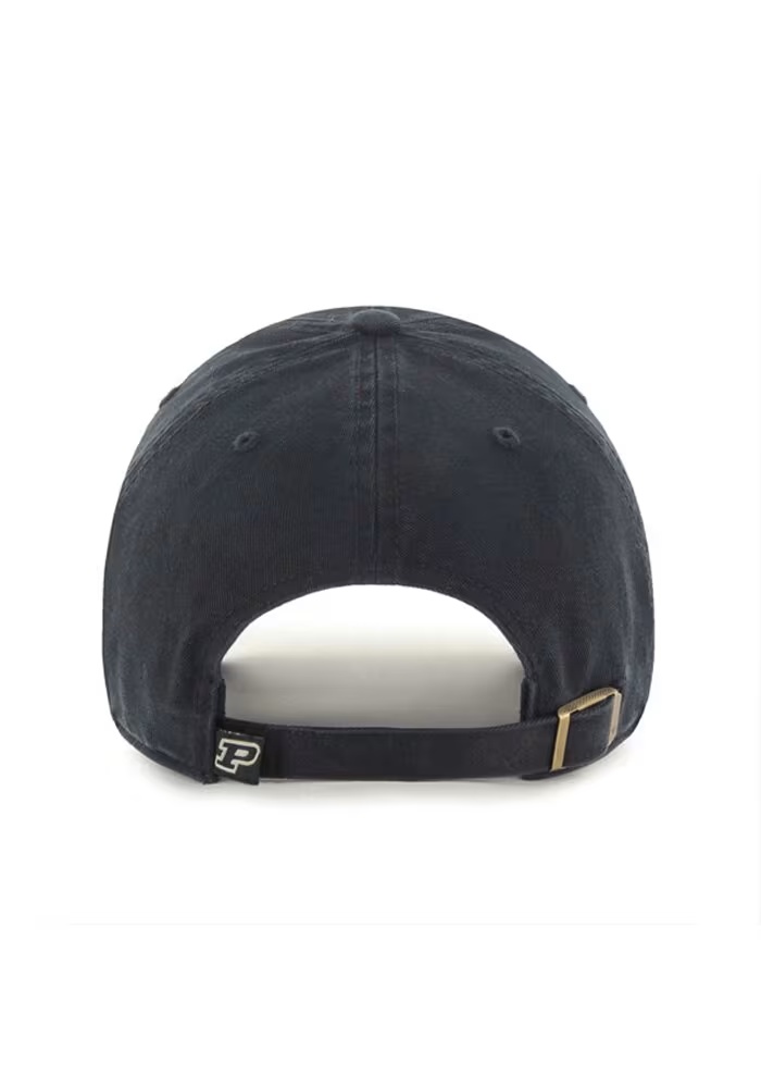 47 Black Purdue Boilermakers Clean Up Adjustable Hat