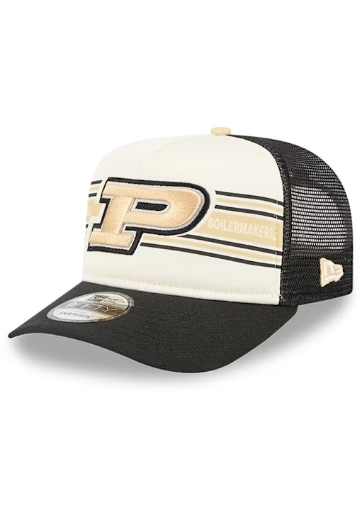 New Era Black Purdue Boilermakers Banner A-Frame 9FIFTY Adjustable Hat
