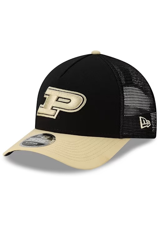 New Era Black Purdue Boilermakers Trucker 9FORTY M Crown Adjustable Hat