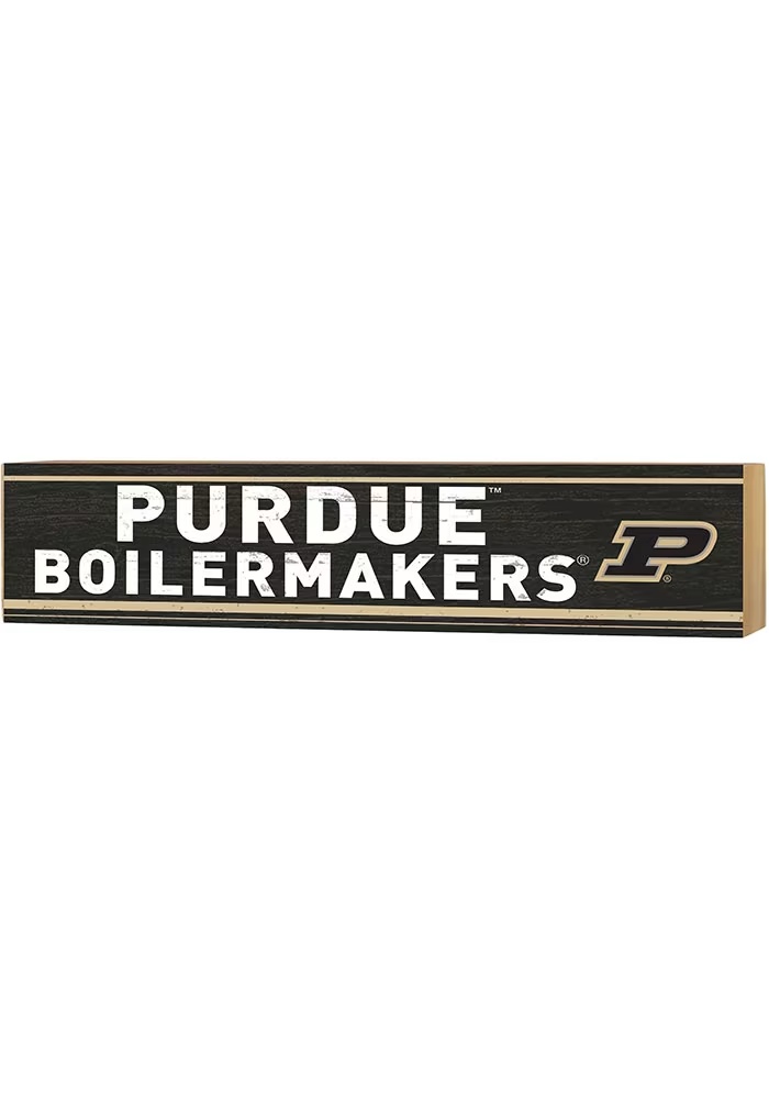 Black Purdue Boilermakers Spirit Block Sign