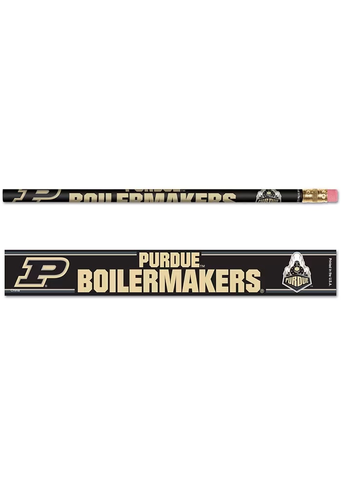 Black Purdue Boilermakers 6 Pack Pencil