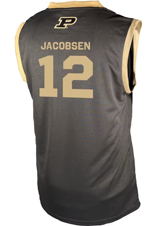 Daniel Jacobsen Mens Black Purdue Boilermakers NIL Basketball Jersey