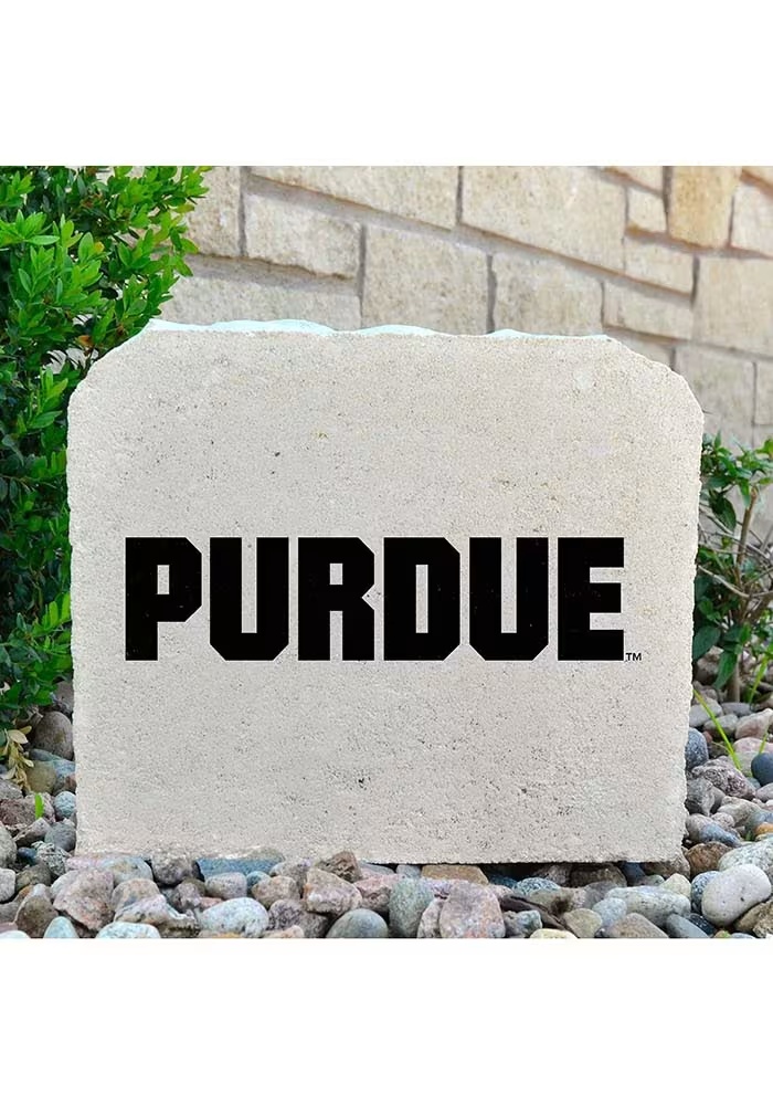 Black Purdue Boilermakers 11x9 Inch Logo Rock