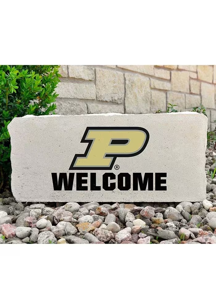 Black Purdue Boilermakers 17x7 Inch P Welcome Rock