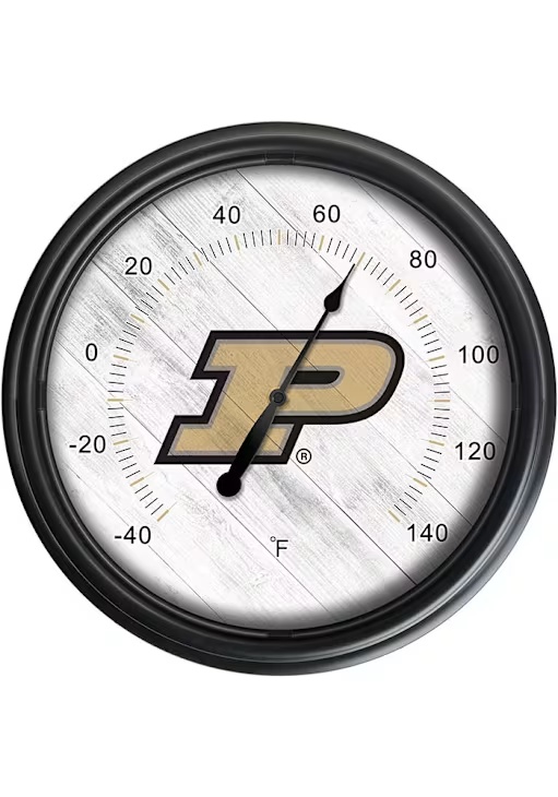 Black Purdue Boilermakers Outdoor Thermometer Weather Tool