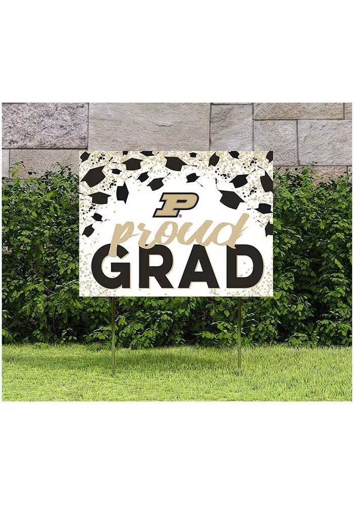 Gold Purdue Boilermakers 18x24 Proud Grad Confetti Yard Sign