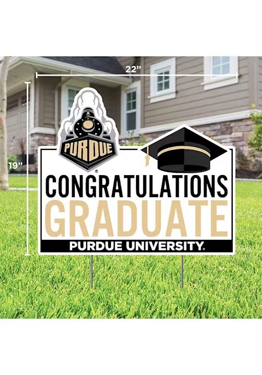 White Purdue Boilermakers Congratulations Graduate Yard Sign