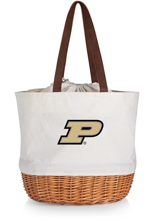 Purdue Boilermakers Picnic Time Coronado Basket Tote Bag - Beige