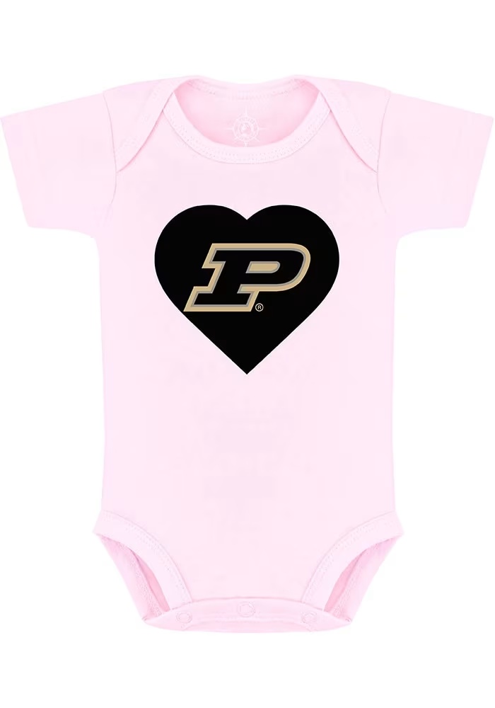 Baby Pink Purdue Boilermakers Pink Short Sleeve One Piece