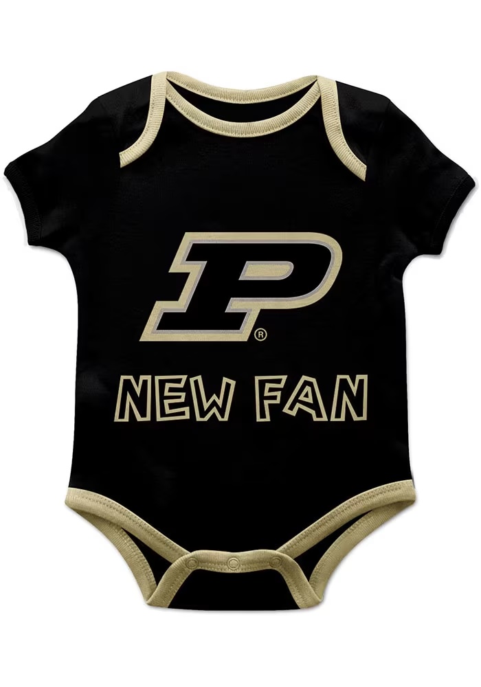 Baby Purdue Boilermakers Black Vive La Fete New Fan Short Sleeve One Piece