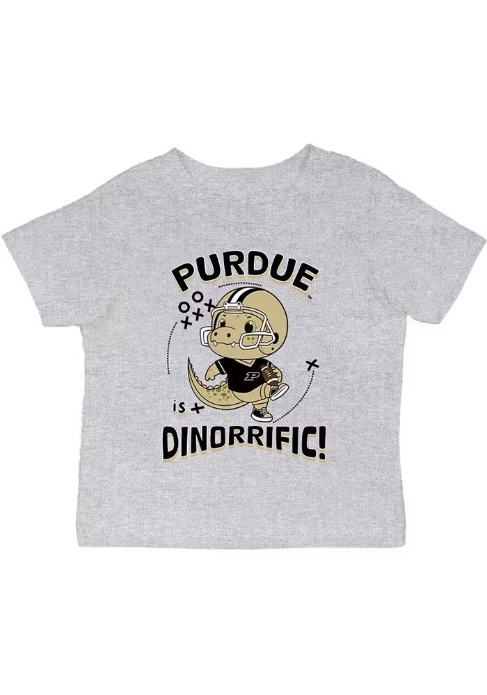 Infant Purdue Boilermakers Grey Vive La Fete Dino-Riffic Short Sleeve T-Shirt