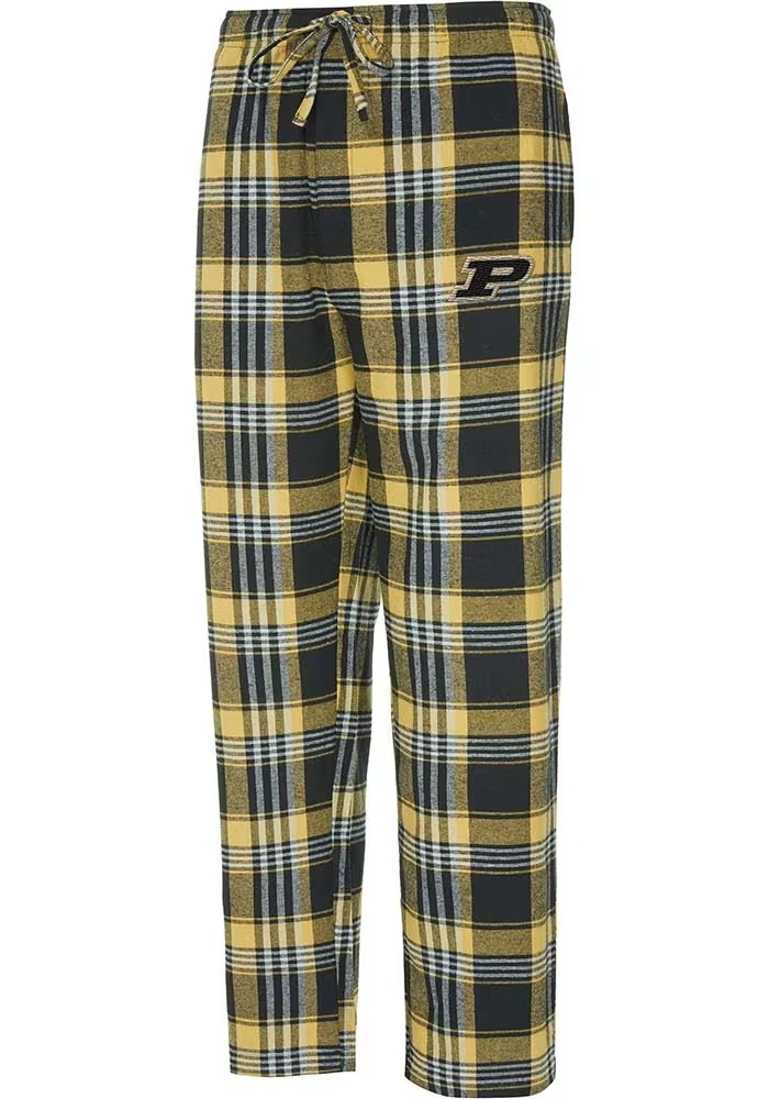 Mens Purdue Boilermakers Black Concepts Sport Region Plaid Loungewear Sleep Pants