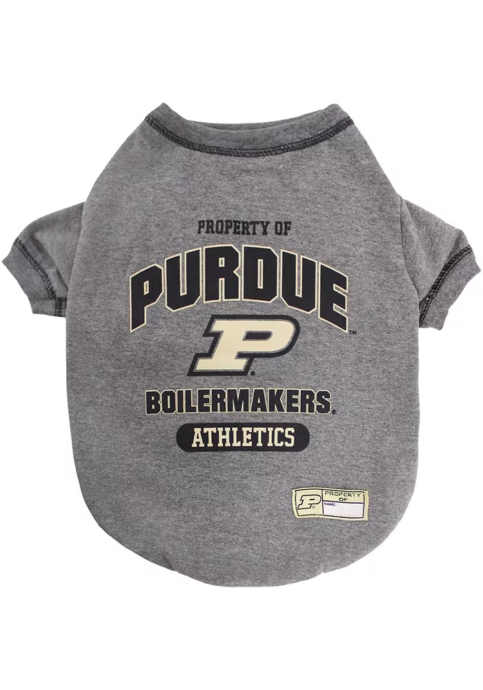 Grey Purdue Boilermakers Team Pet T-Shirt