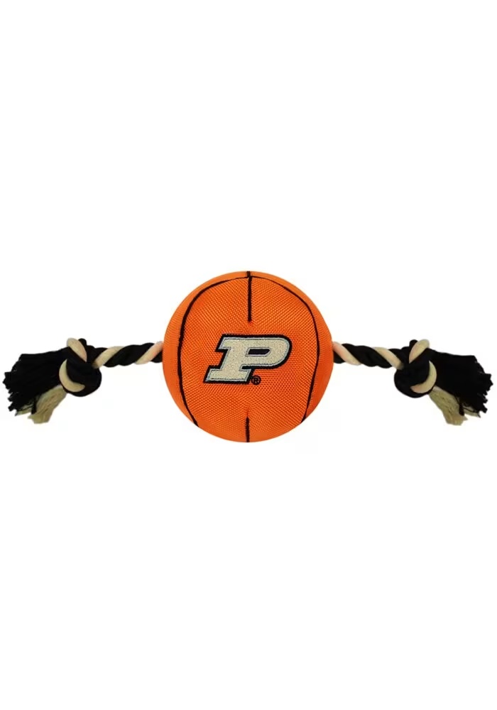 Black Purdue Boilermakers Nylon Basketball Rope Pet Toy