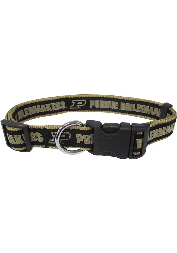 Black Purdue Boilermakers Adjustable Pet Collar